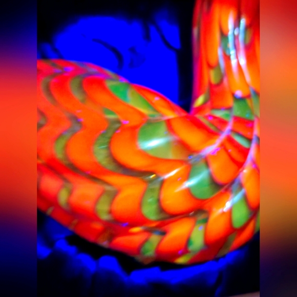 Murano Style Type Duck 9"L x 5"W x 7"H - Vibrant Reddish Orange Swirl Colors - Picture 7 of 12